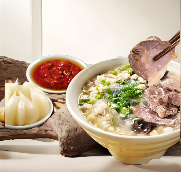 Shredded Pancakes in Mutton Soup